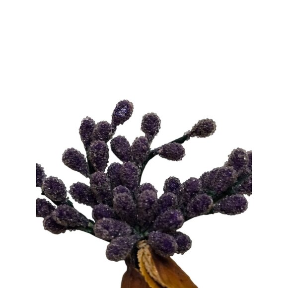 Antique Unusual Purple Sugared Wired Spray Brooch (A9016) - Picture 2 of 5